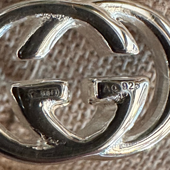 NWT Gucci interlocking GG sterling silver earrings with pouch and box - Picture 7 of 11